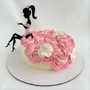 Mango Cake with Silhouette Lady